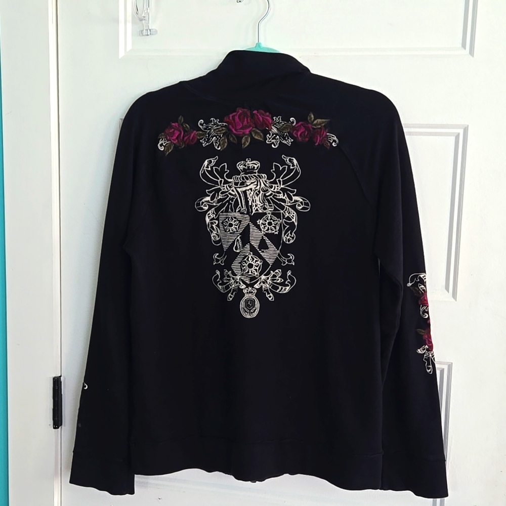Johnny Was joy love light floral embroidered jacket sz small see details Zipper